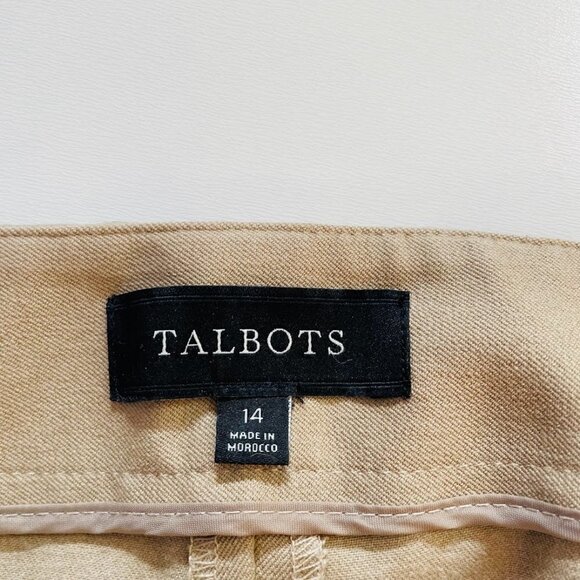 Talbots Pant Trouser Heritage Neutral Tan Straight Leg Business Classic Traditio - Picture 5 of 8